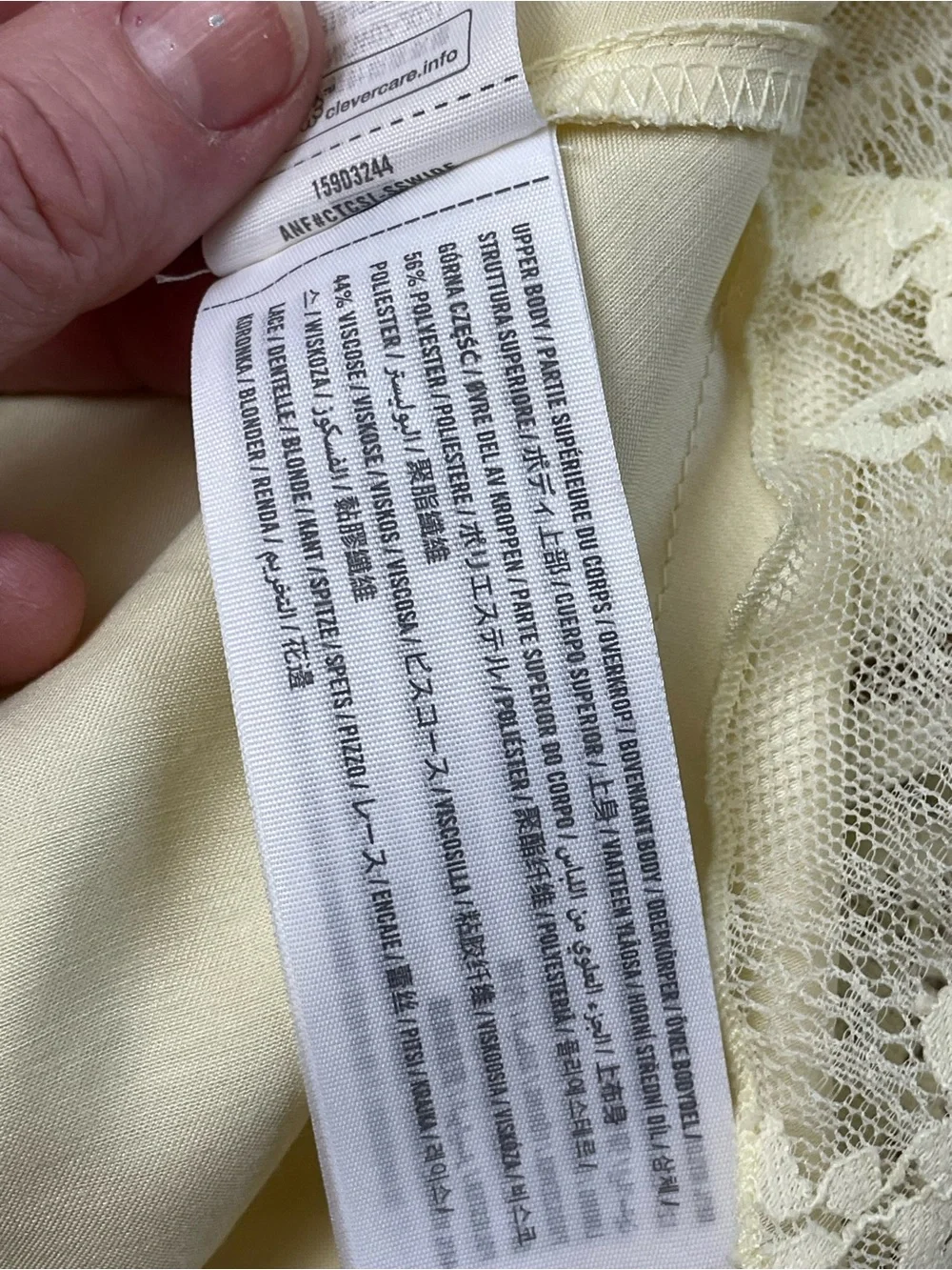 Abercrombie and fitch XL Julia slip lace dress butter yellow